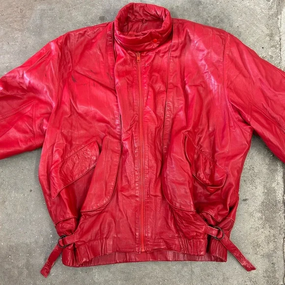 Saks Fifth Avenue Men's Vibrant Red Leather Jacket